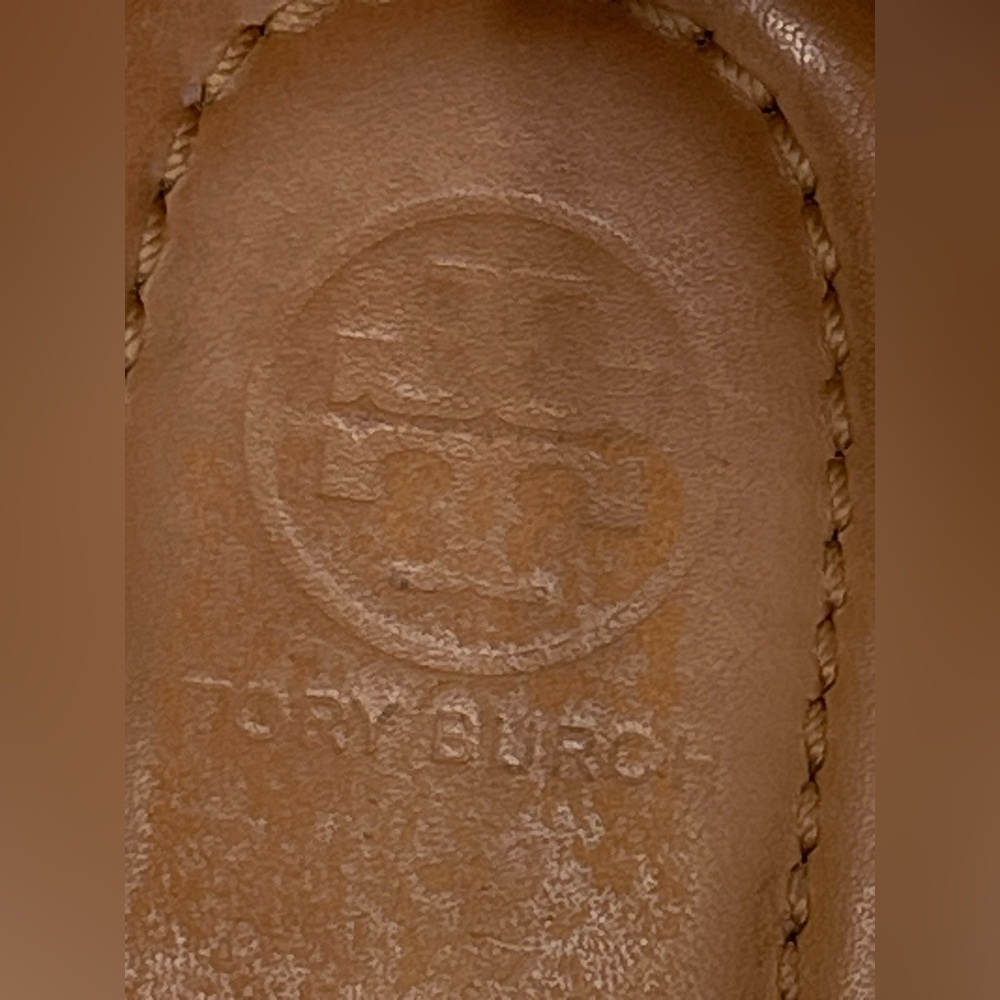 Tory Burch Brown Leather Sandals with T-Strap Design - Picture 7 of 11